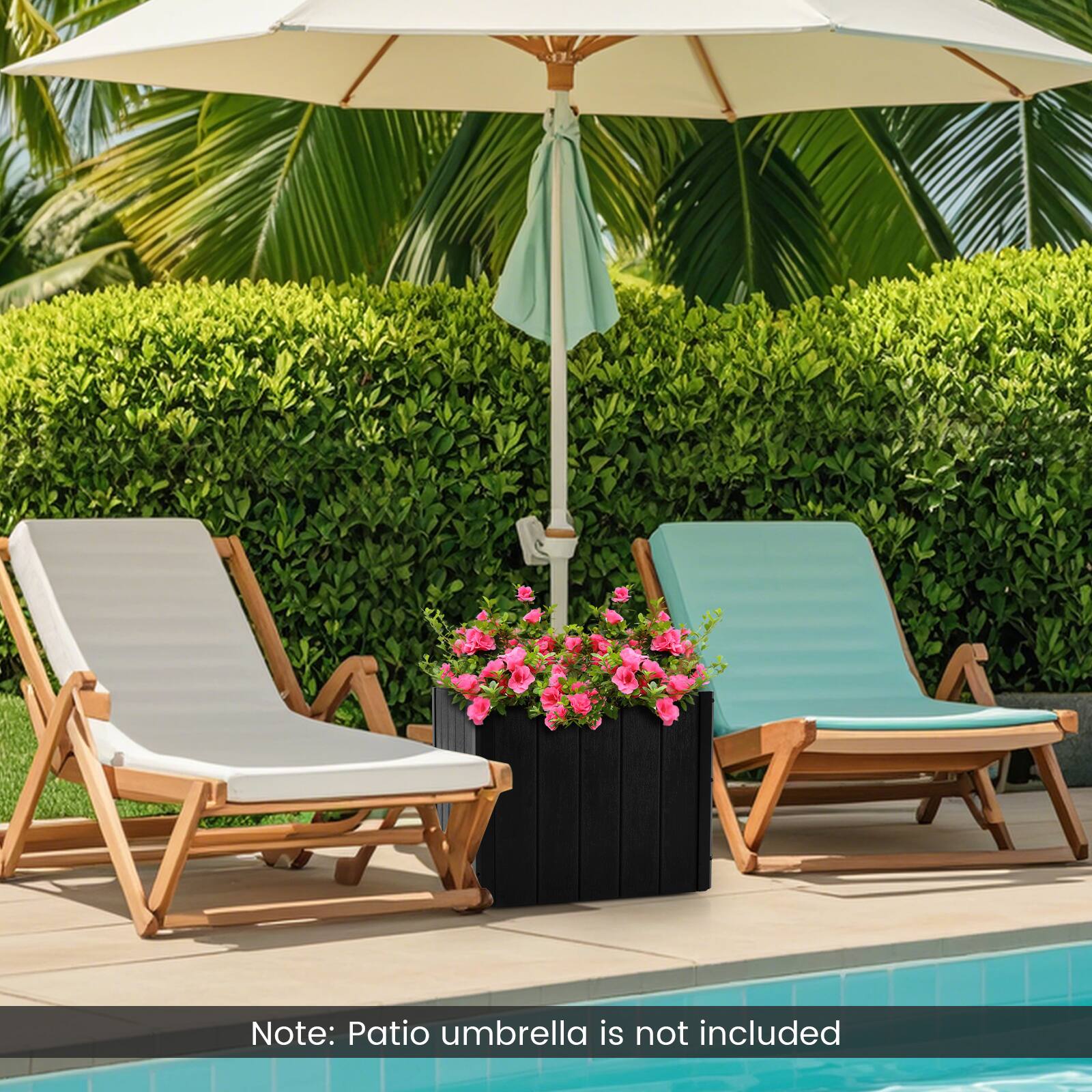 Note: Patio umbrella is not included