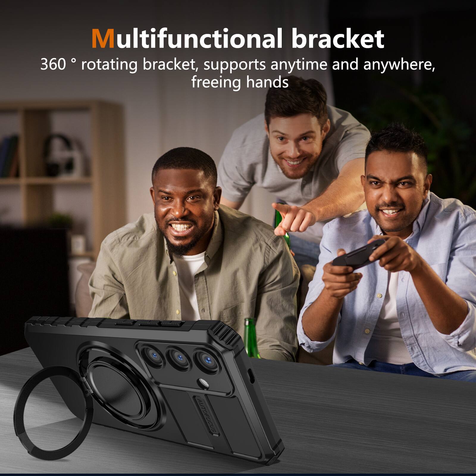 Multifunctional bracket  
360° rotating bracket, supports anytime and anywhere, freeing hands