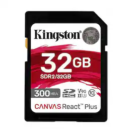 Kingston - Canvas React Plus 32GB U3 V90 SD Memory Card