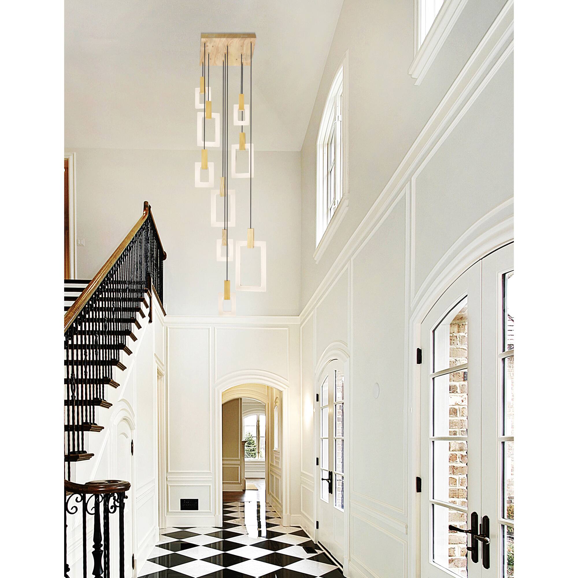 Alt View 2. CWI Lighting - Anello LED Pendant With White Oak Finish - White Oak.