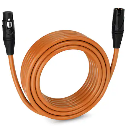 Front. Lyxpro - 50 ft Balanced XLR Cable, Male to Female, 3 Pin Microphone Cable - Orange.