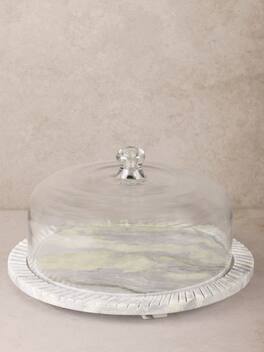 GAURI KOHLI - Blinq Serving Board with Cloche - Shades of green