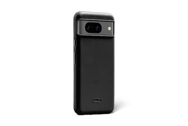 Front. Bellroy - Pixel 8 Leather Phone Case - Black.