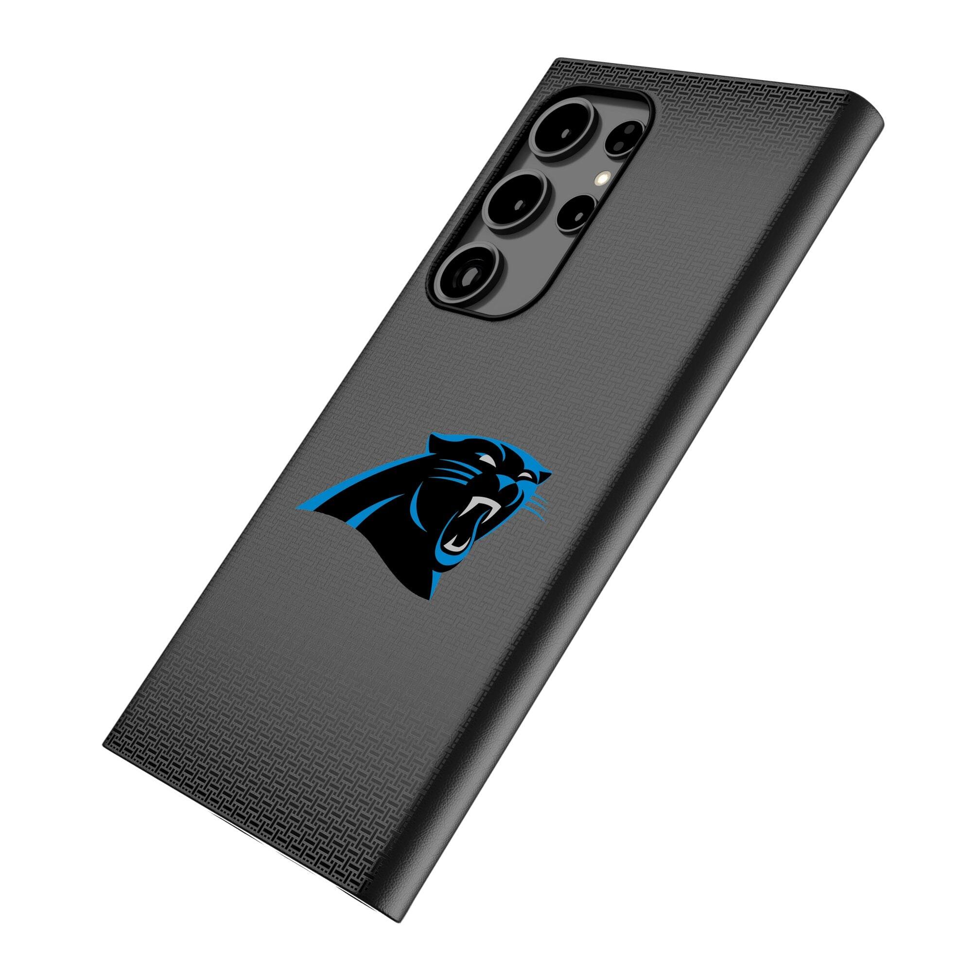 Alt View 1. Keyscaper - Carolina Panthers Linen Galaxy Magnetic Bump Case - S25 Ultra - Black.