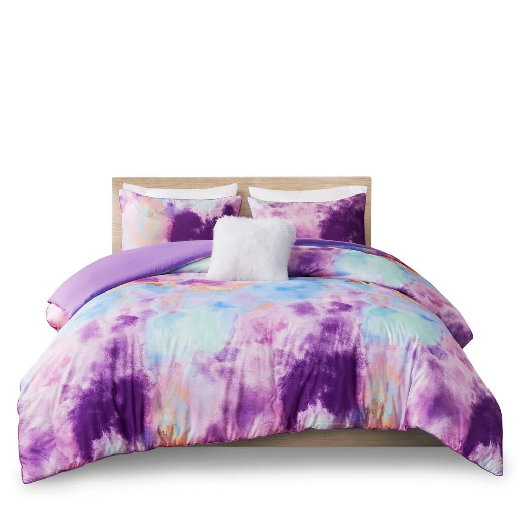 Gracie Mills - Orion Dreamscape Watercolor Tie Dye Comforter Set with Cozy Throw Pillow - Thumbnail 2