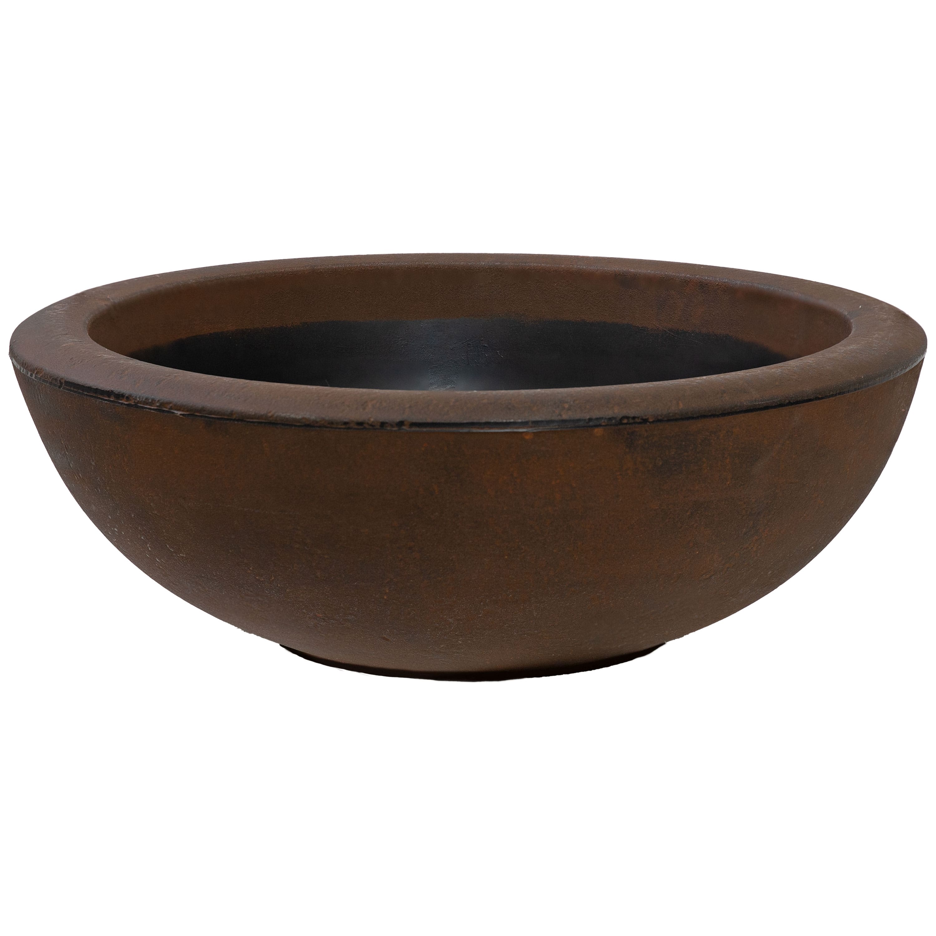 Sunnydaze - 20.75 in Percival Round Polyresin Outdoor Planter - Rust price history on PriceWatchPro
