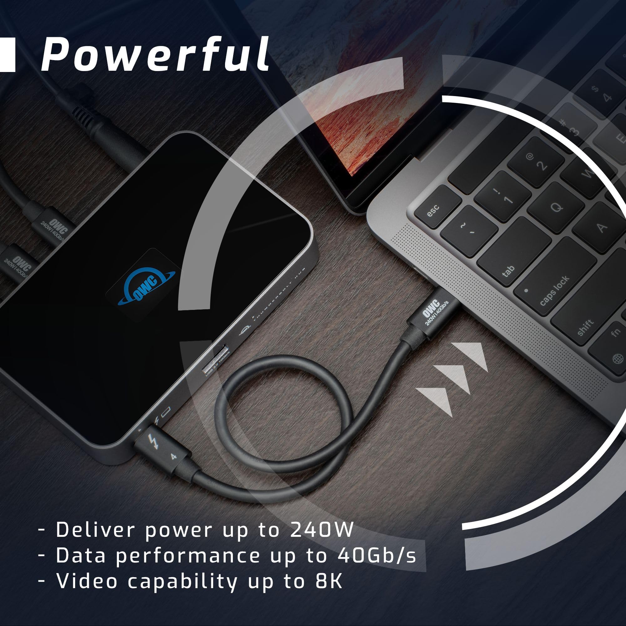 Powerful

- Deliver power up to 240W
- Data performance up to 40Gb/s
- Video capability up to 8K