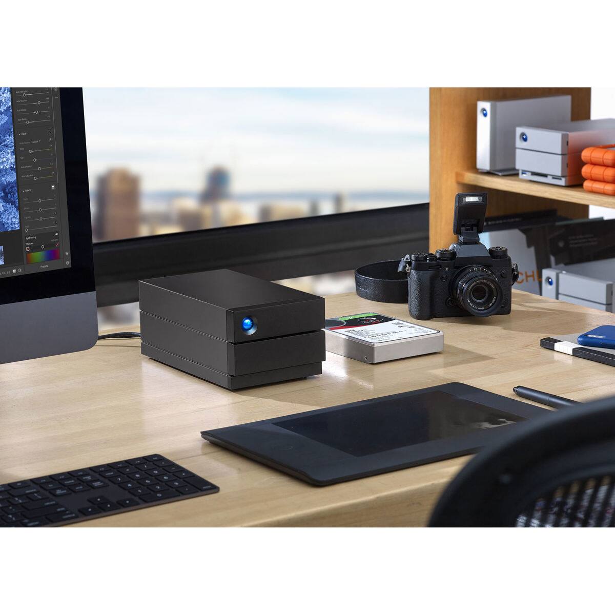 Alt View 4. LaCie - LaCie 2big 40TB 2-Bay USB 3.1 Type-C Professional RAID Drive, 2x 20TB IronWolf Pro SATA 3.5" HDDs - Black.