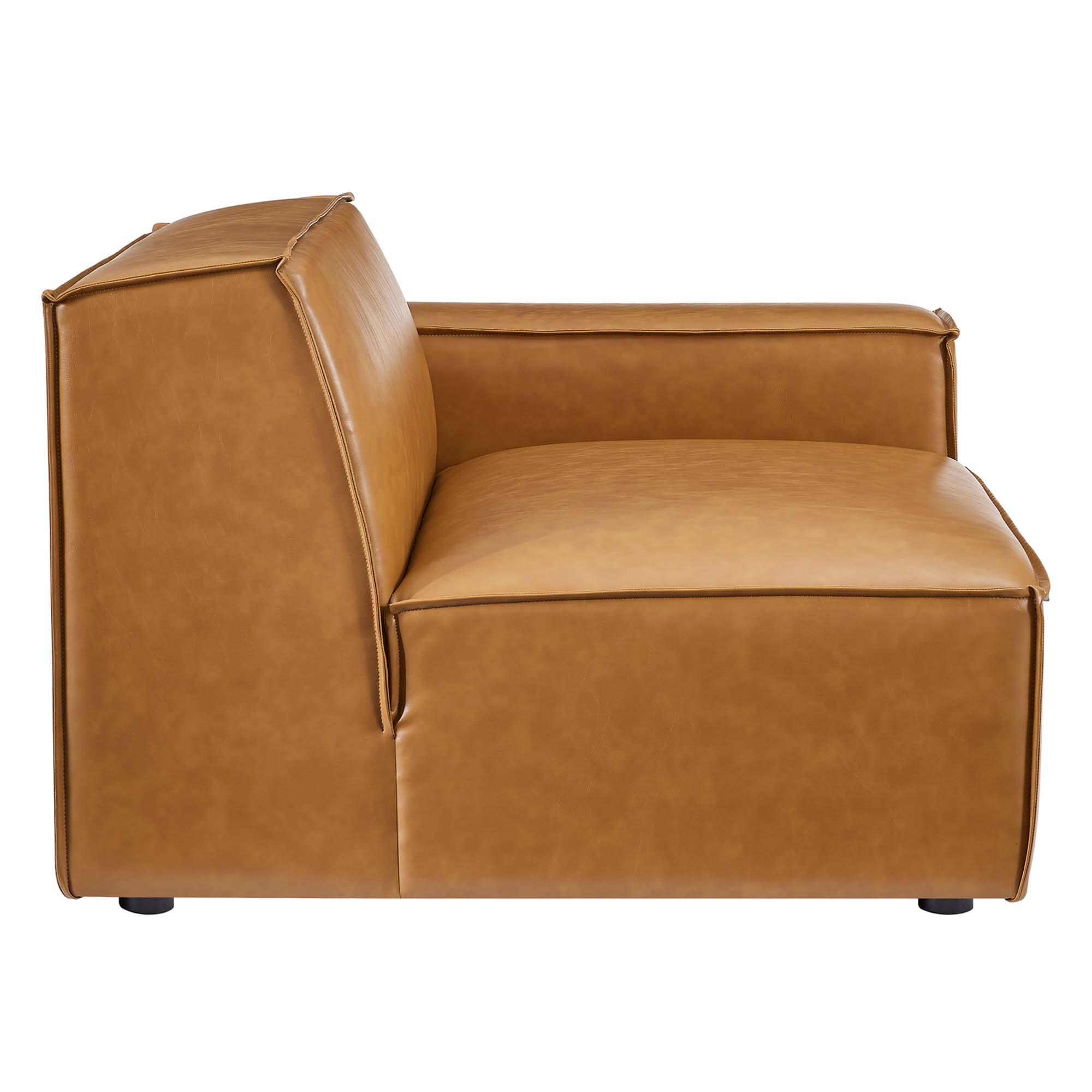 Back. Modway - Restore Vegan Leather Loveseat by Modway - Tan.