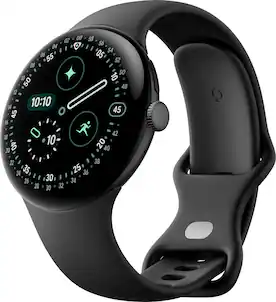 Google - Pixel Watch 4 (45mm) - LTE - Matte Black Case - Obsidian Band - (2025)