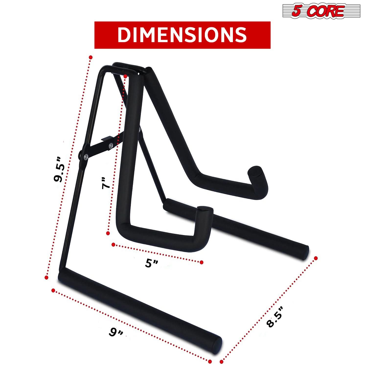 DIMENSIONS  
5 CORE  
9.5"  
7"  
5"  
9"  
8.5"