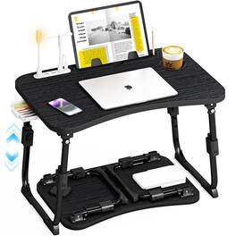 Stylel Star - Lap Desk For Bed Adjustable Height Foldable Table With Storage Drawer Tablet Slot Cup Holder Portable Laptop Stand Sofa