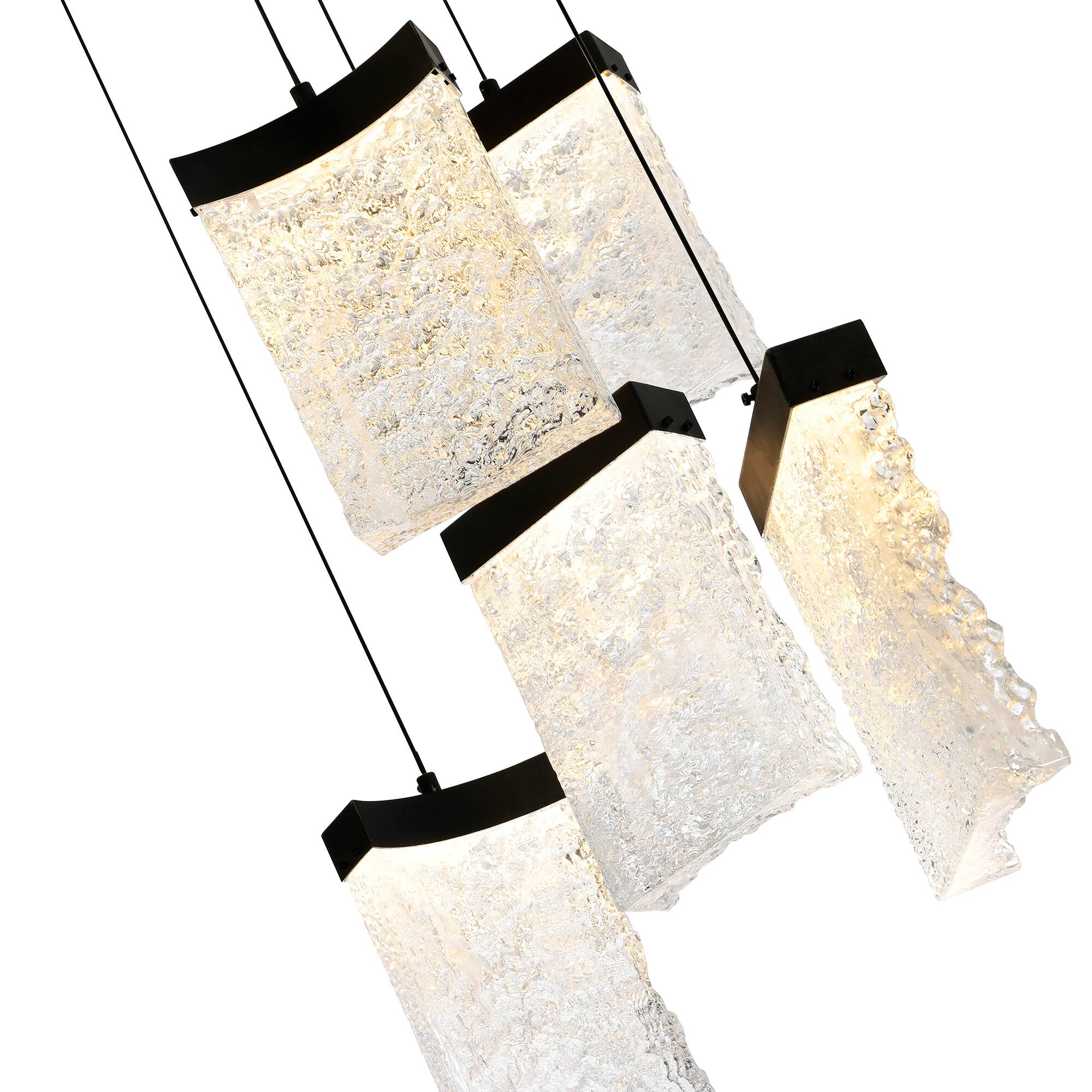 Left. CWI Lighting - Lava Integrated LED Black Mini Pendant - Black.