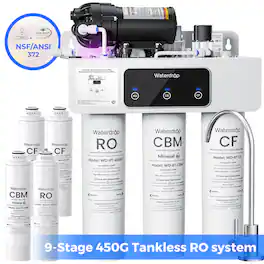 Waterdrop - WD-T3 5-stage KDF Reverse Osmosis Filtration Under Sink Extra CF-2+RO+CBM Filters - White