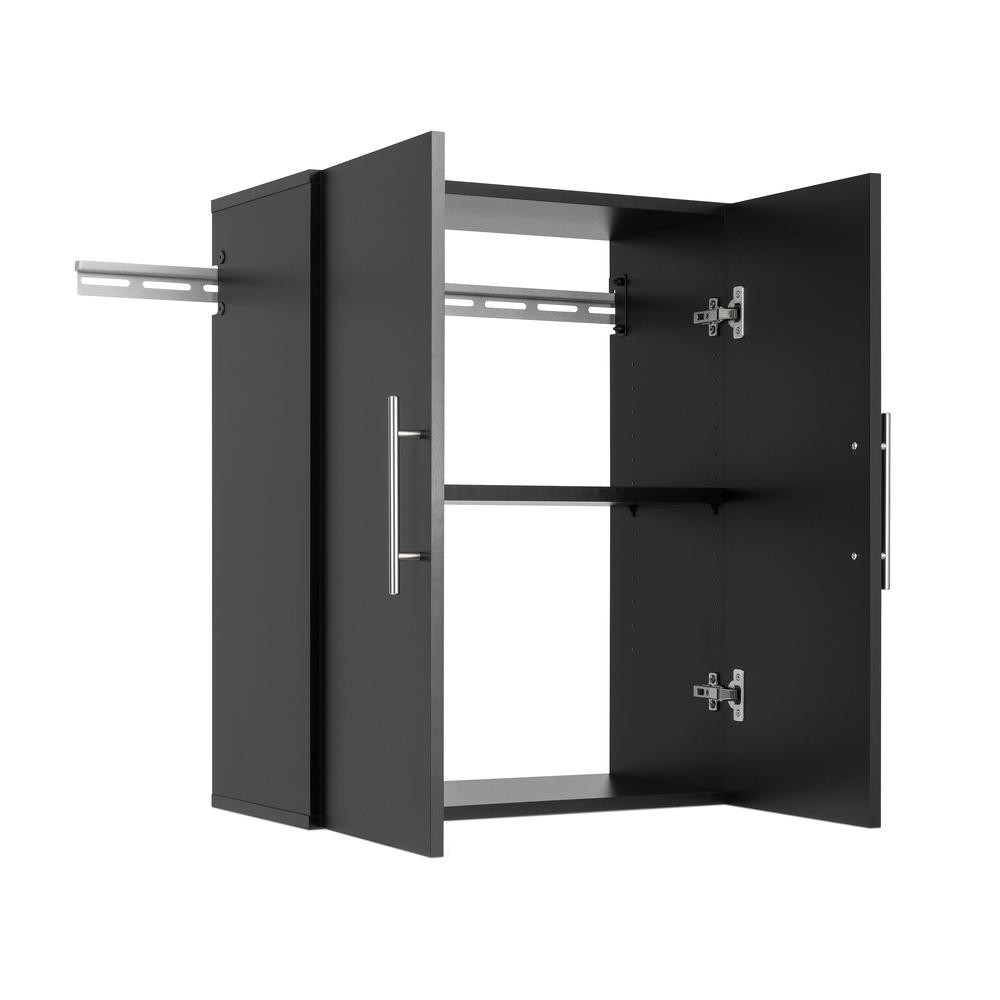 Angle. Prepac - HangUps 24" Upper Storage Cabinet, Black - Black.