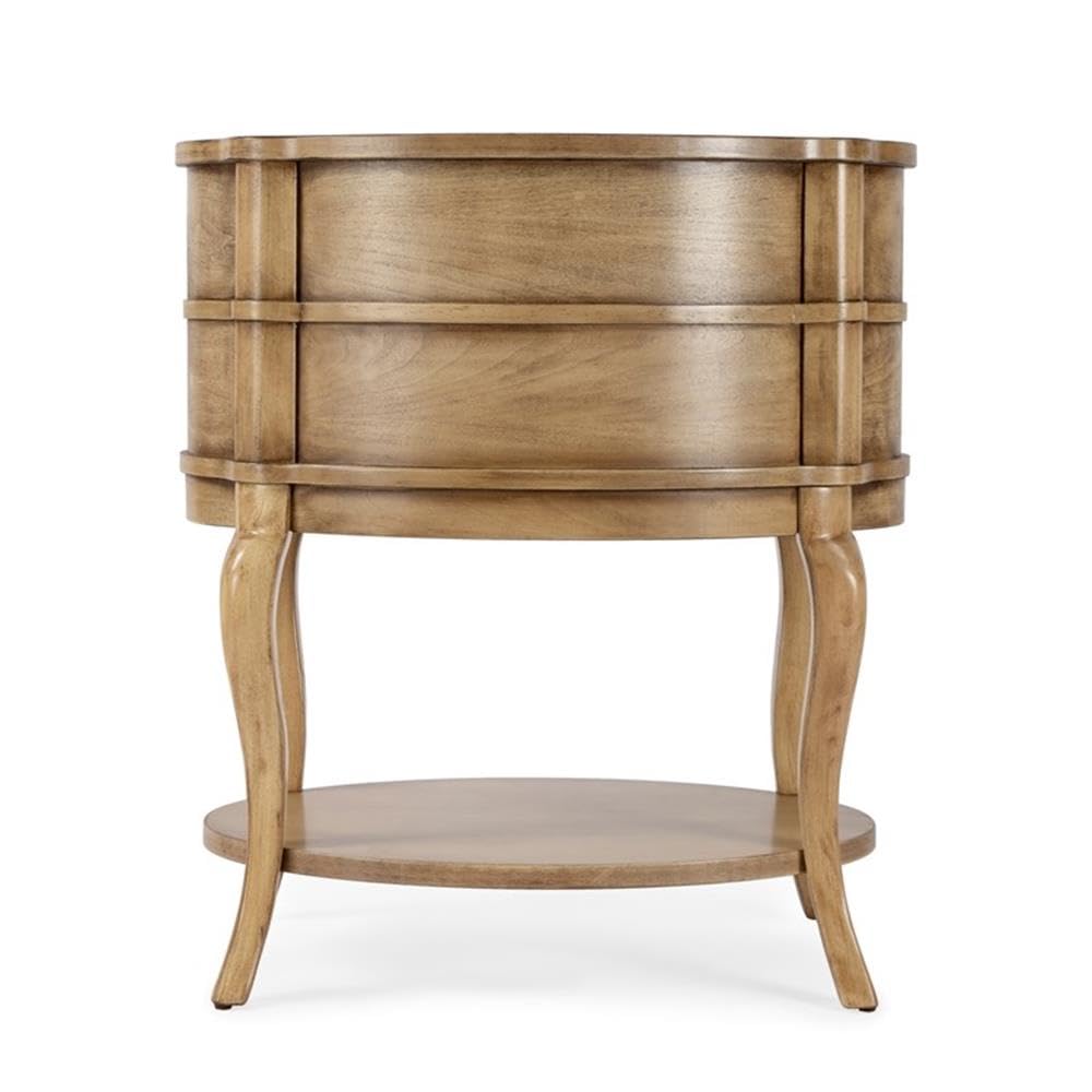 Alt View 2. Butler Specialty - Jarvis Oval 2-Drawer Side Table - Beige.