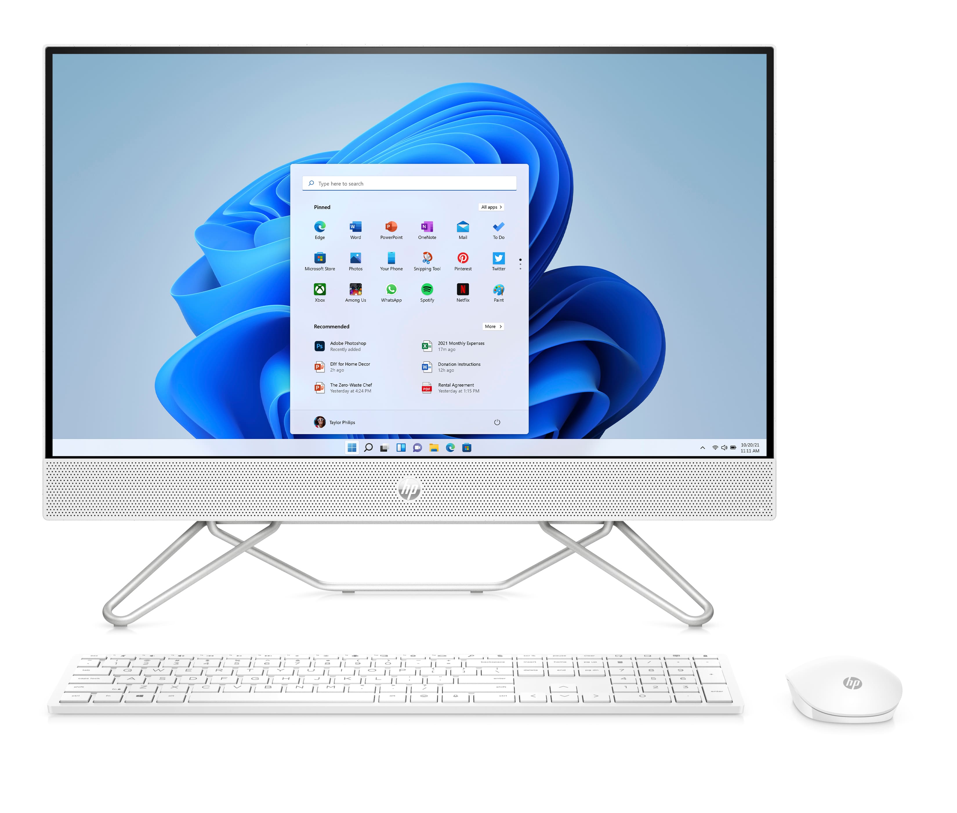 Front. HP - 23.8" Touch-Screen All- In-One - Intel Core i7-1255U - 16GB Memory - 512GB SSD.