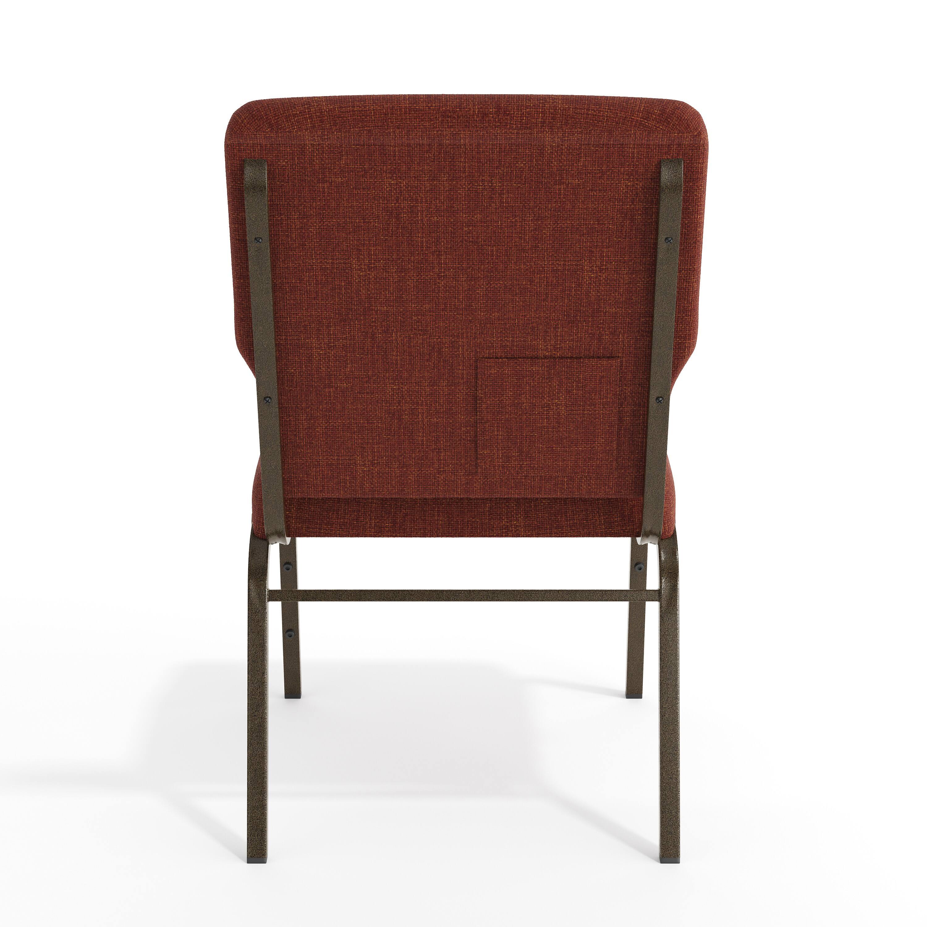 Alt View 7. Emma + Oliver - 20.5 in. Molded Foam Church Chair - Cinnamon Fabric/Gold Vein Frame.