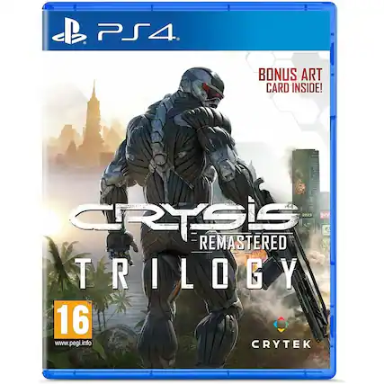 PS4 BONUS ART CARD INSIDE!
CRYSTIS REMASTERED TRILOGY
2023 NY
16 www.pegi.info
CRYTEK - M (Mature 17+)