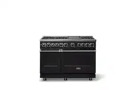 Viking - 48 in. Wide 6 Burner Dual Fuel Sealed Burner Range with Griddle - Onyx