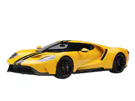 2017 Ford GT Triple Yellow with Black Stripes 1/18 Model Car by Autoart