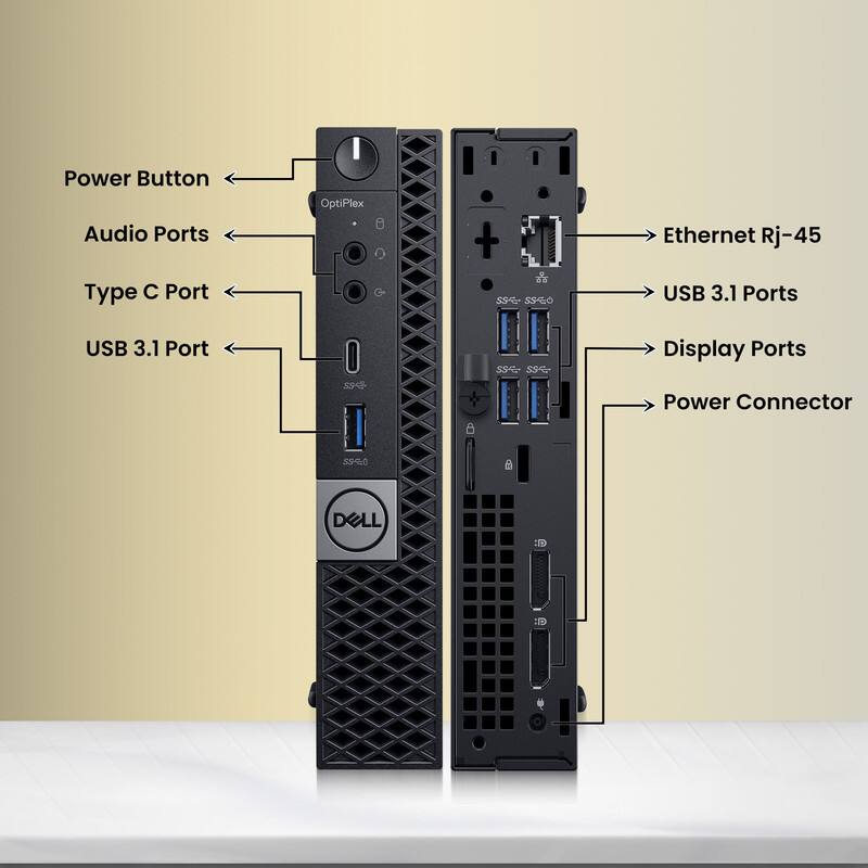 Power Button  
Audio Ports  
Type C Port  
USB 3.1 Port  
Ethernet RJ-45  
USB 3.1 Ports  
Display Ports  
Power Connector
