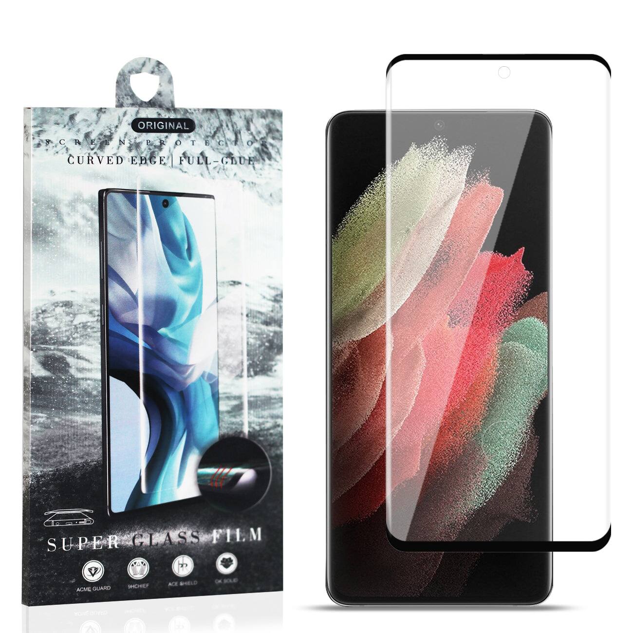 ORIGINAL  
SCREEN PROTECTION  
CURVED EDGE | FULL-GLUE  
SUPER GLASS FILM  

ACME GUARD  
SHIELD  
ACE SHELD  
OK MOBILE