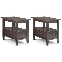 Simpli Home - Warm Shaker 14 inch Narrow End Table (Set of 2) - Tobacco Brown