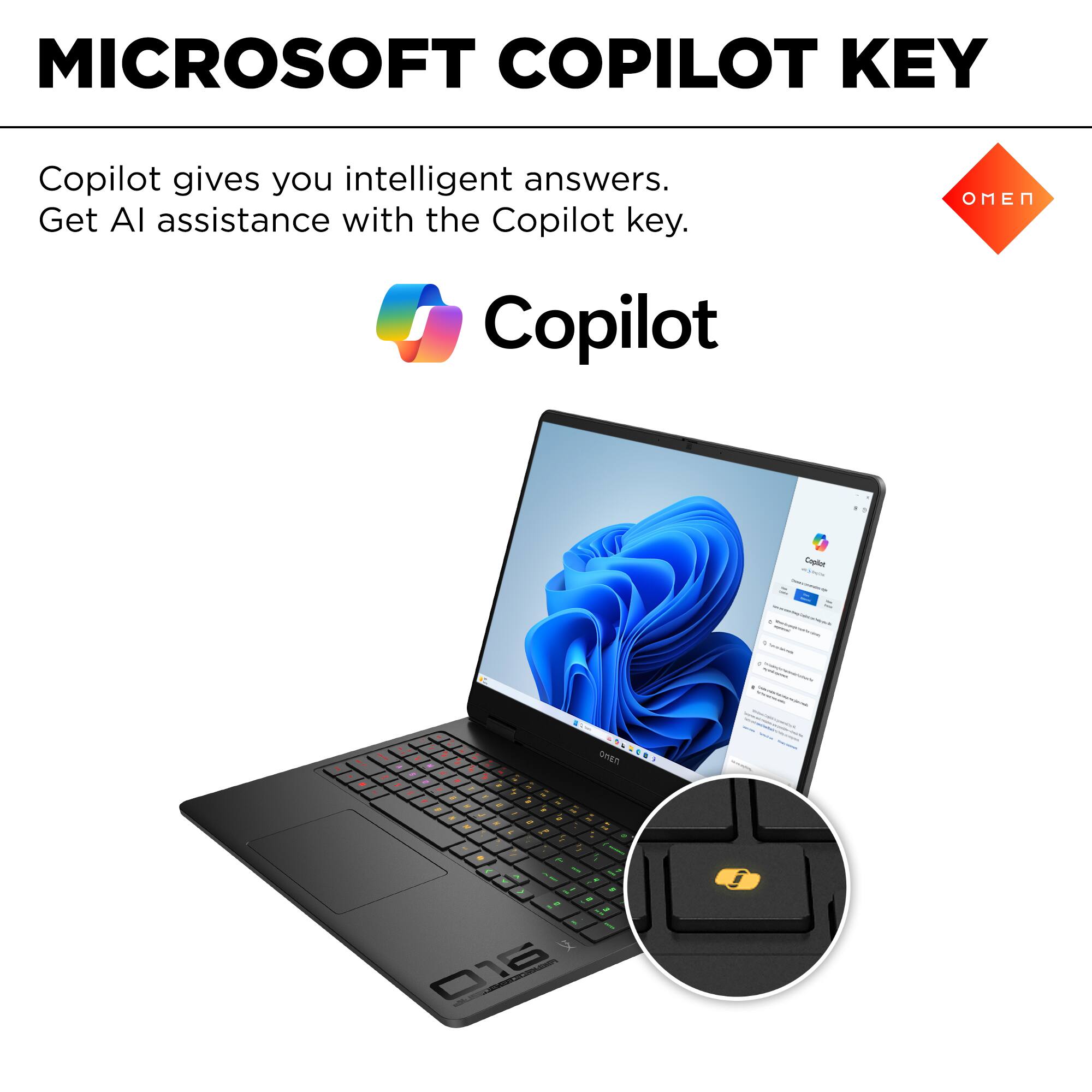 Microsoft Copilot Key: Copilot gives you intelligent answers. Get AI assistance with the Copilot key.