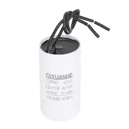 Unique Bargains - CBB60 Capacitor 12uF 450V Run Round Start Capacitor for AC Motor, Pump, HVAC Compressor - White