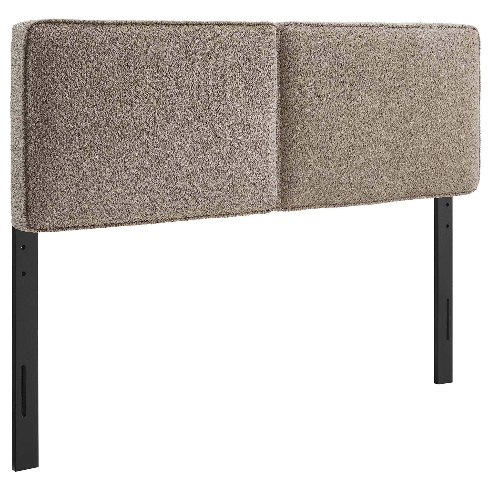 Lindee Boucle Fabric Queen Headboard by Modway - Brown