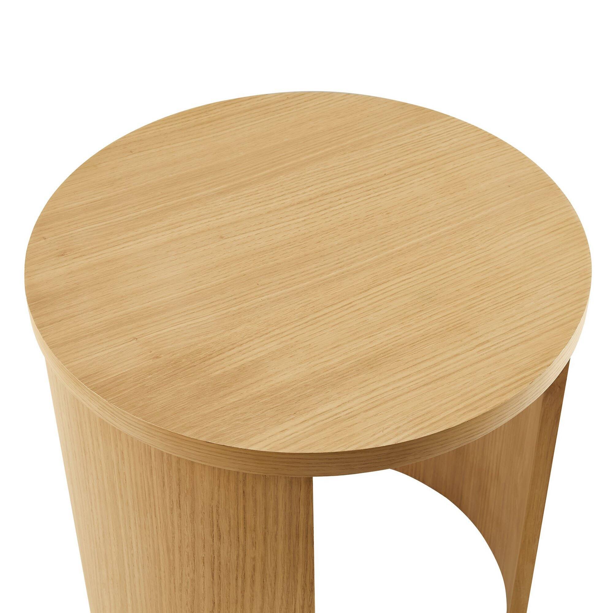 Alt View 4. Modway - Aspect Round Wood End Table by Modway - Oak.