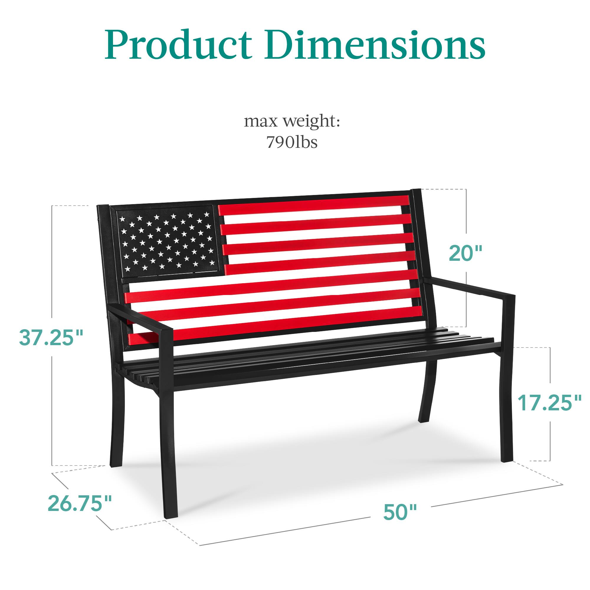 Product Dimensions

max weight: 790lbs

- Width: 50"
- Depth: 20"
- Height: 37.25"
- Seat Height: 17.25"
- Armrest Height: 26.75"