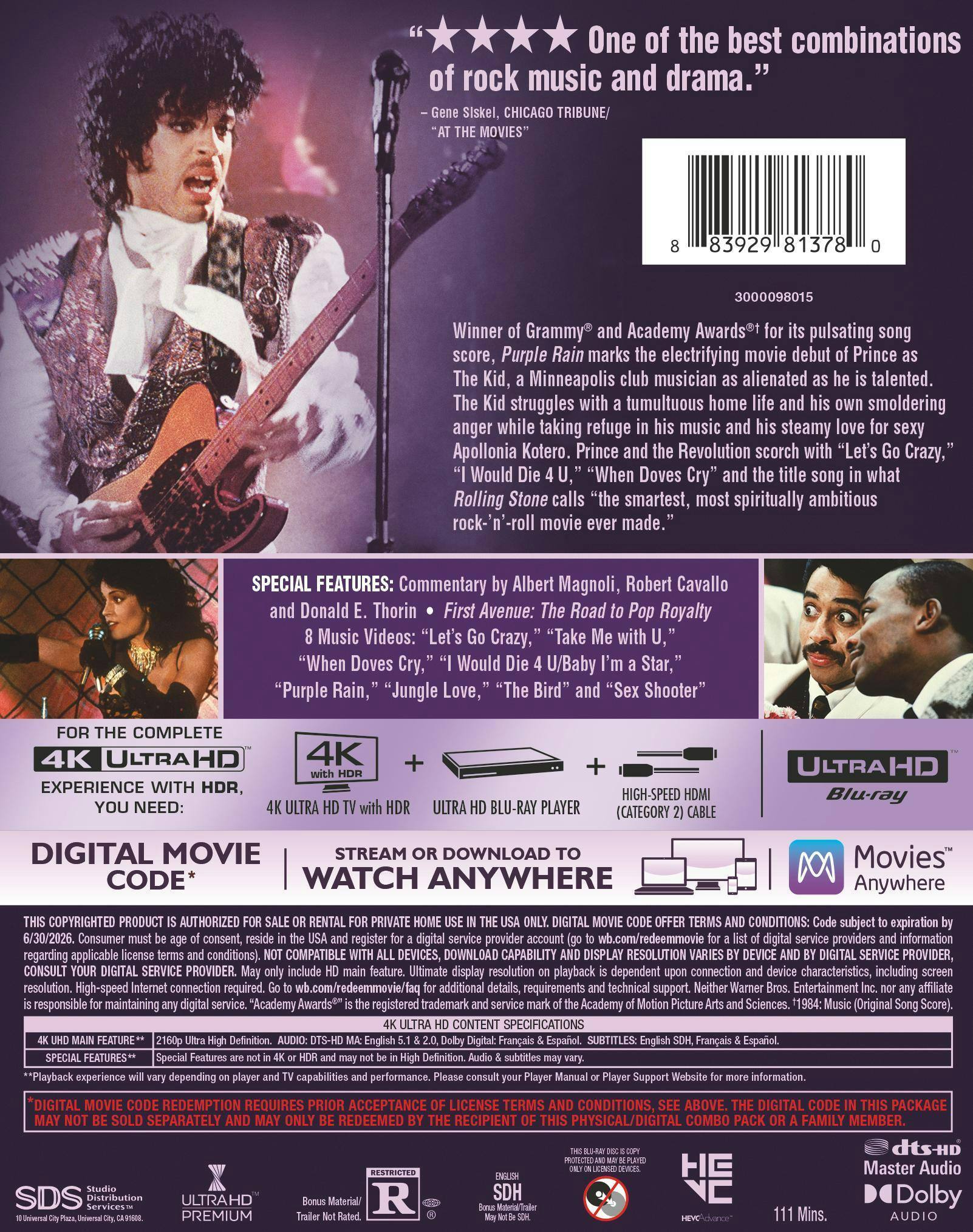 Back. Purple Rain   - 4K Blu-Ray.