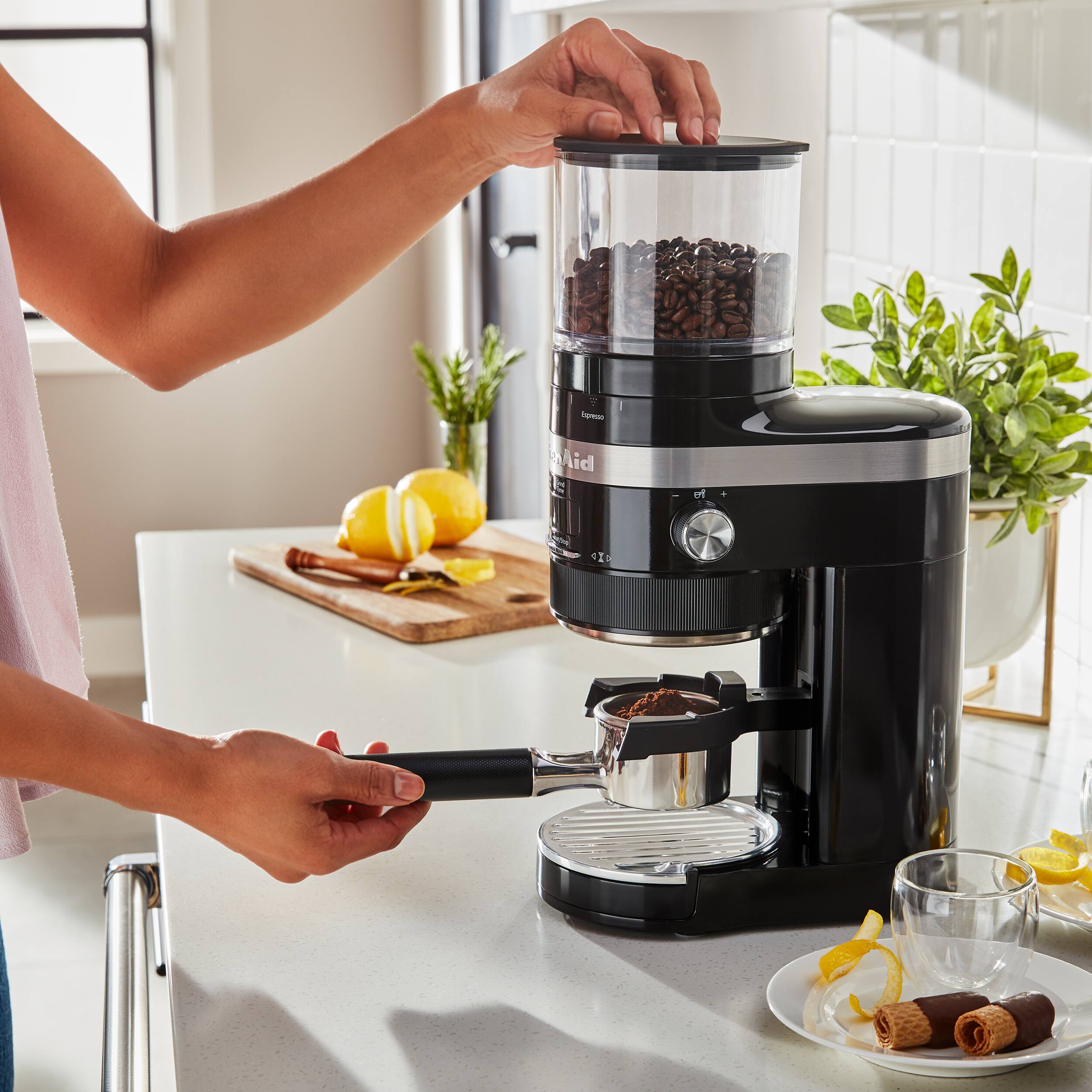 Left. KitchenAid - Burr Coffee Grinder - Onyx Black.