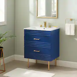 Daybreak Bathroom Vanity Basin Included by Modway - Blue White