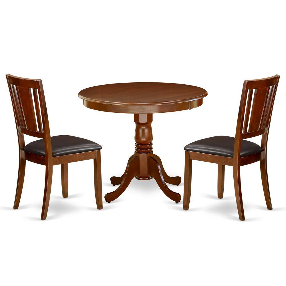 Back. East West Furniture - Dining Room Set Mahogany - Brown.