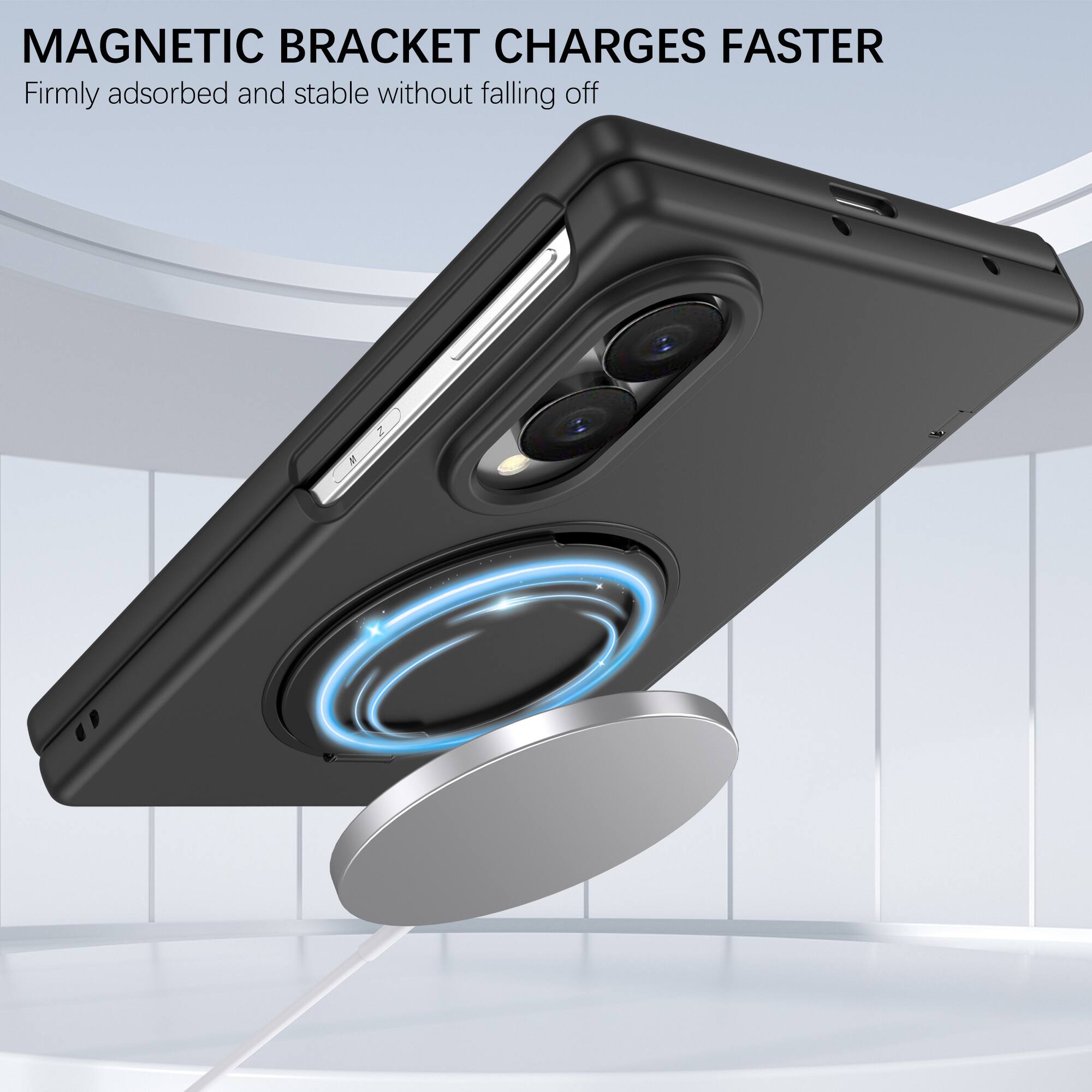MAGNETIC BRACKET CHARGES FASTER  
Firmly adsorbed and stable without falling off