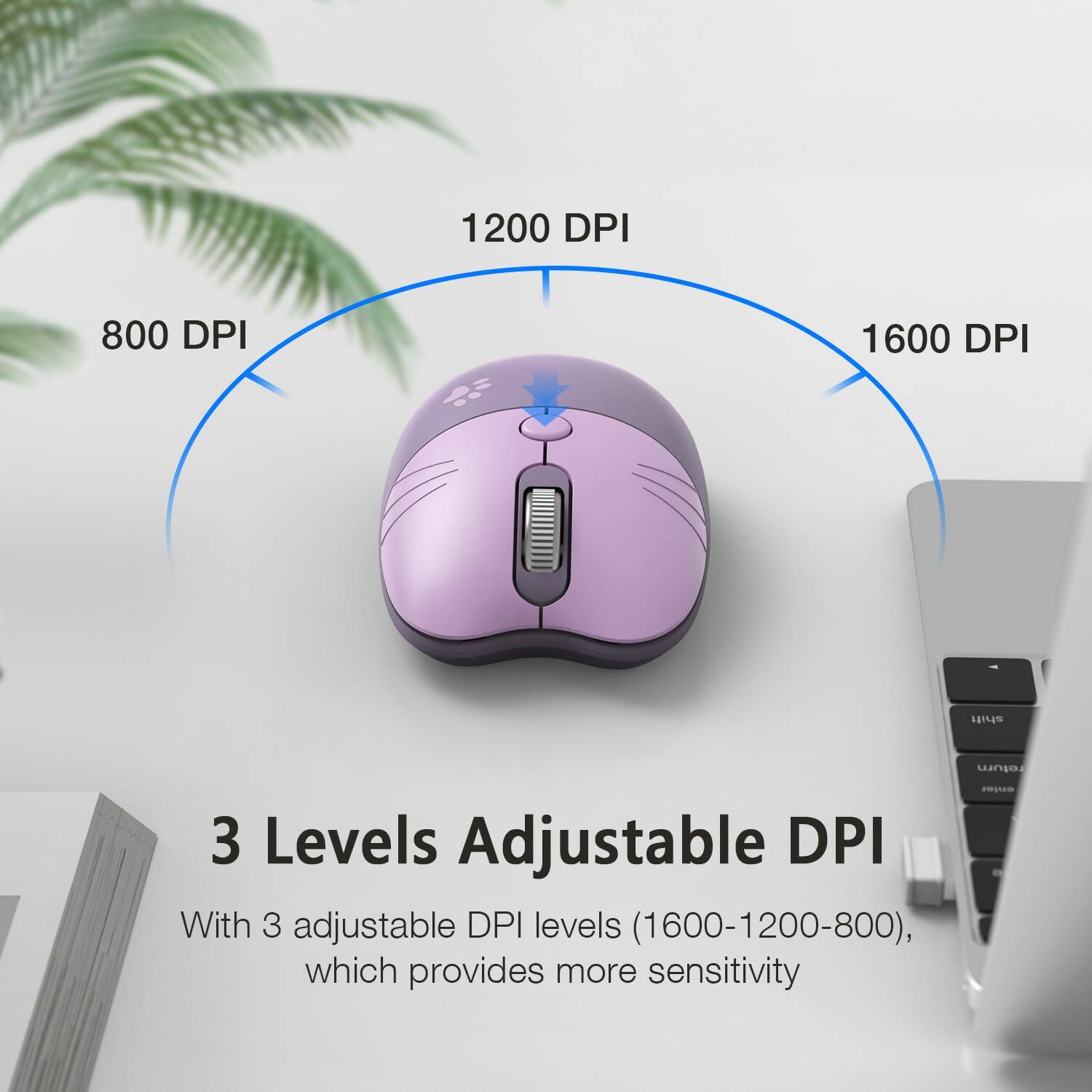 3 Levels Adjustable DPI

With 3 adjustable DPI levels (1600-1200-800), which provides more sensitivity
