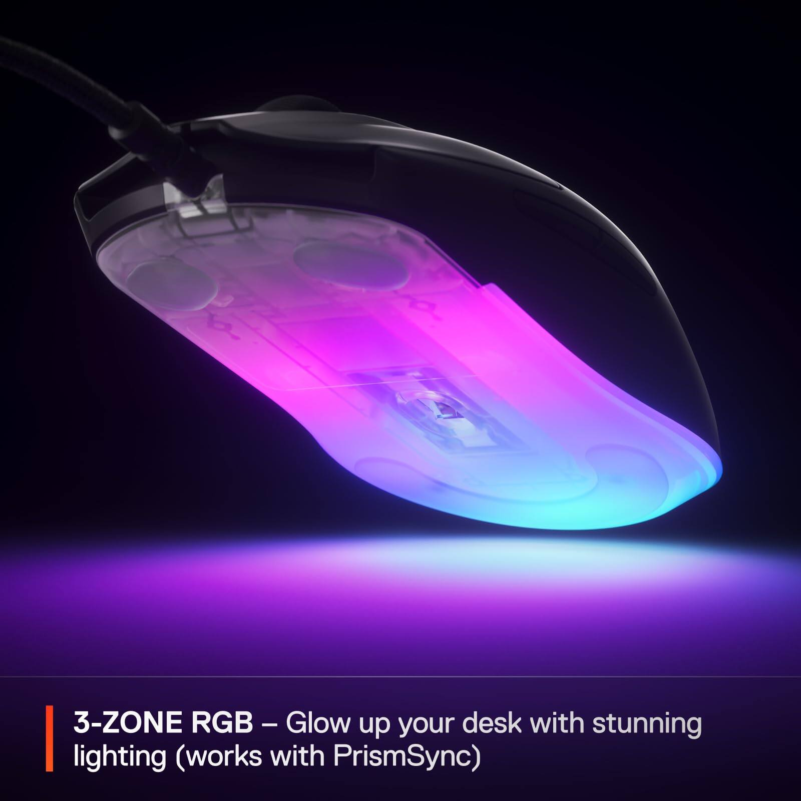 3-ZONE RGB – Glow up your desk with stunning lighting (works with PrismSync)