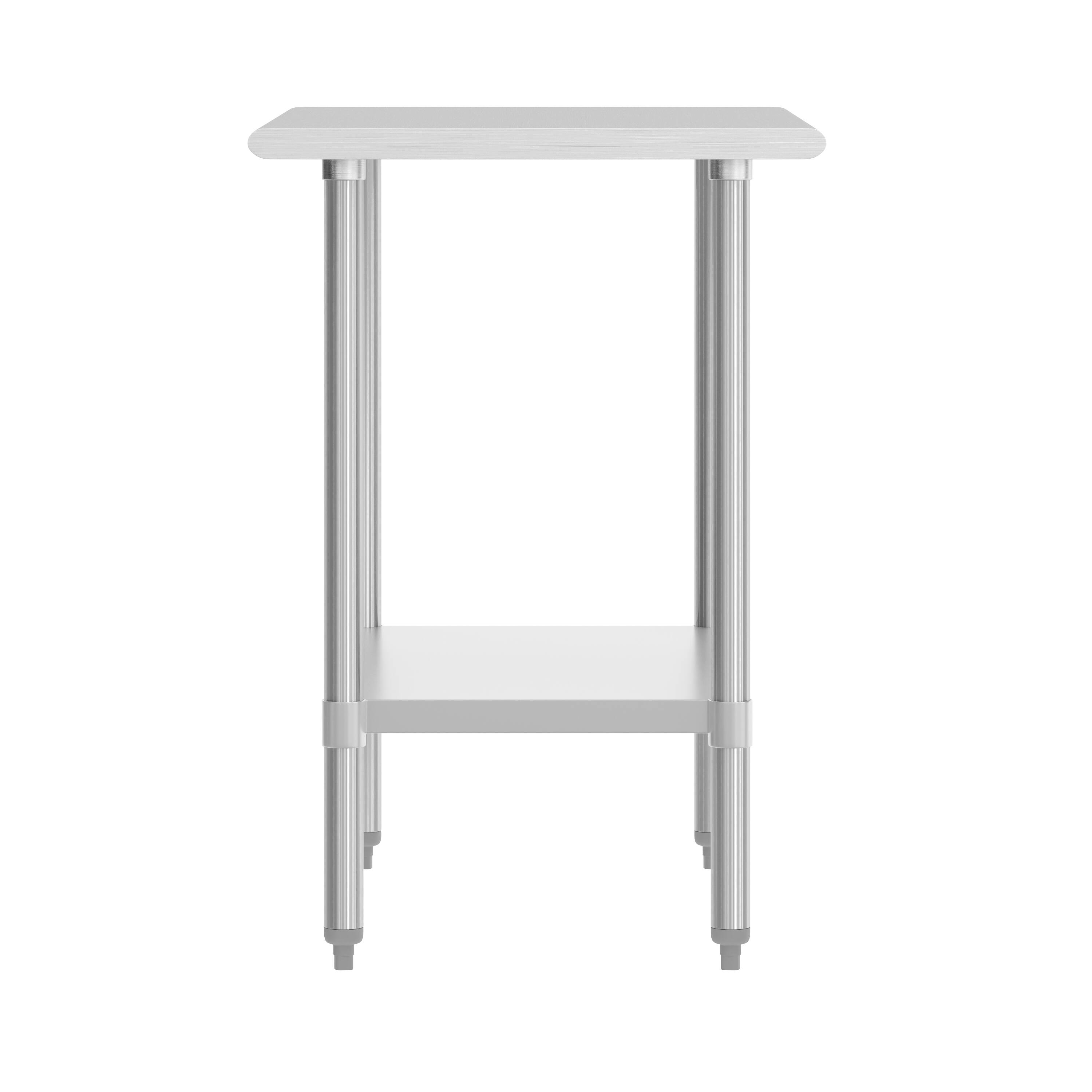 Left. Flash Furniture - Reese 24x36 Portable Prep and Work Table with NSF Certified 18 Gauge Stainless Steel Top Shelf and Adjustable Galvanized - Gray.