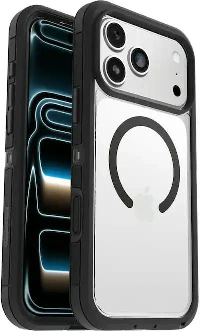 Otterbox iPhone 17 Pro Max (Only) Bundle: Defender Series XT Clear Case & Screen Protector - Dark Side (Clear/Black) - Snaps on MagSafe - Tough - Otterbox iPhone 17 Pro Max (Only) Bundle: Defender Series XT Clear Case & Screen Protector - Dark Side (Clear/Black) - Snaps on MagSafe - Tough -