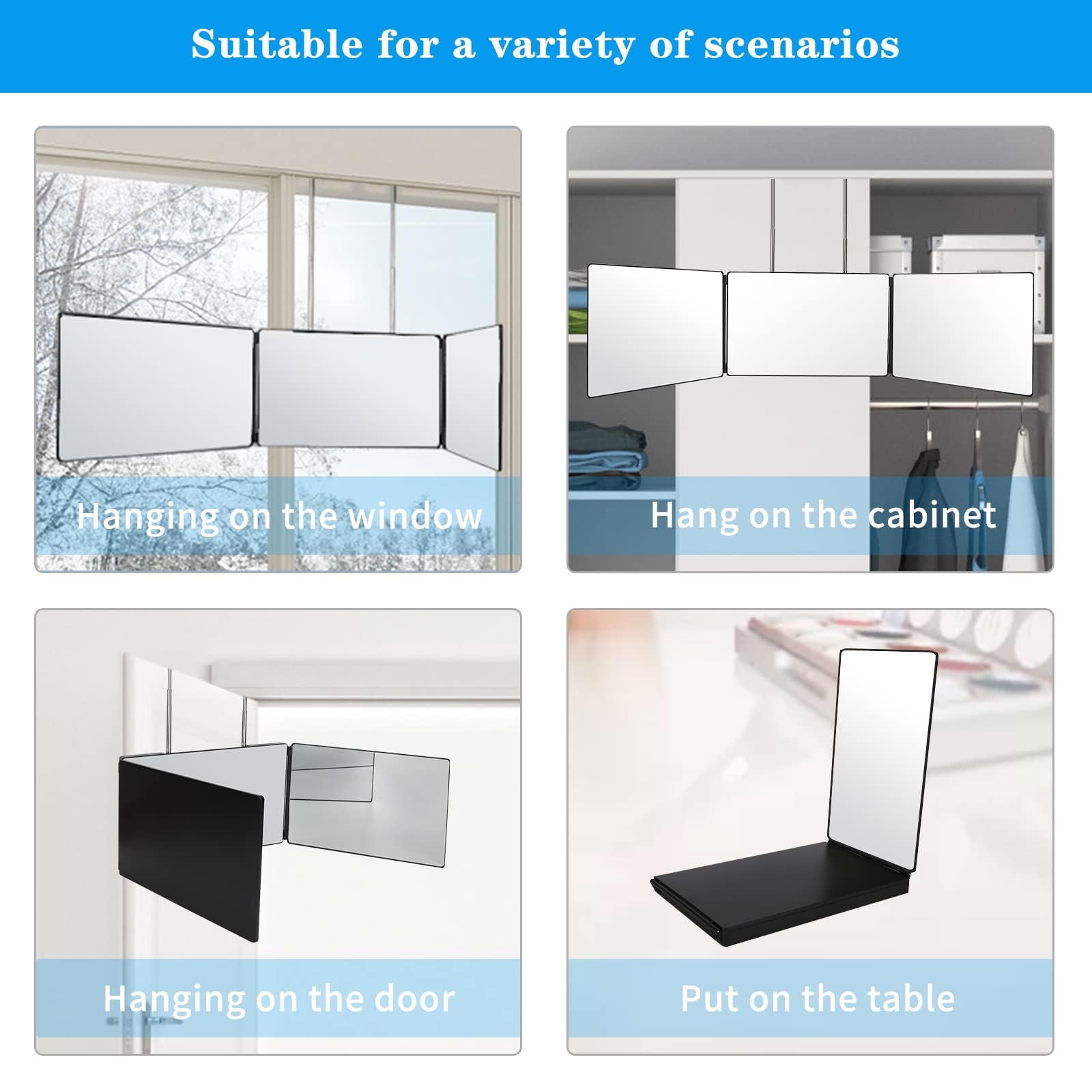 Suitable for a variety of scenarios

- Hanging on the window
- Hang on the cabinet
- Hanging on the door
- Put on the table