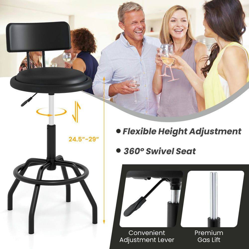 24.5"-29" Flexible Height Adjustment  
360° Swivel Seat  
Convenient Adjustment Lever  
Premium Gas Lift