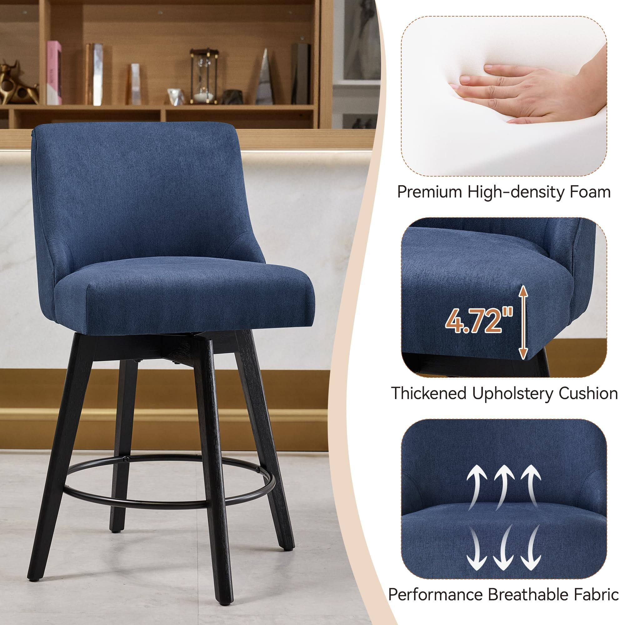 Premium High-density Foam  
4.72" Thickened Upholstery Cushion  
Performance Breathable Fabric