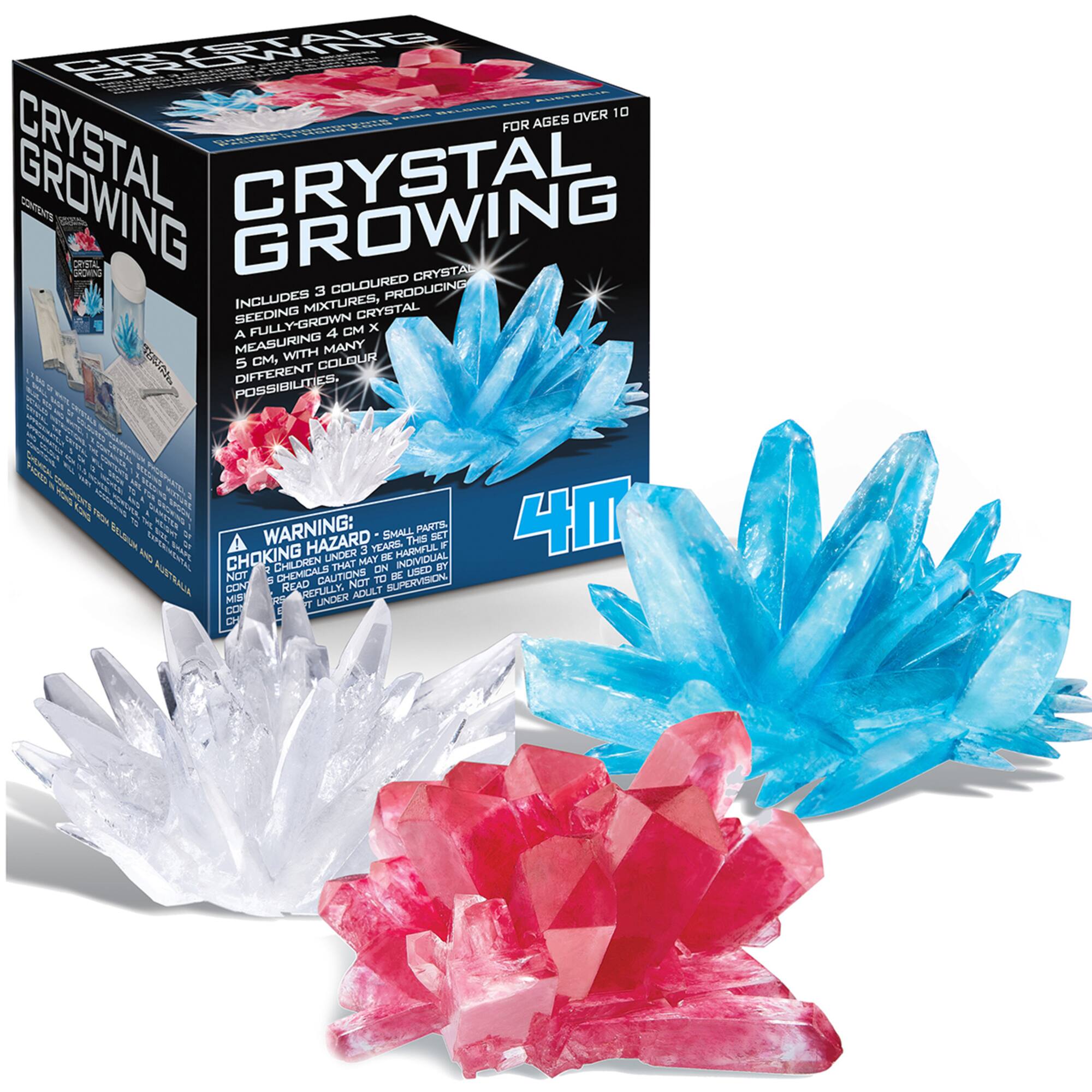 Crystal Growing

For ages over 10

Includes 3 coloured crystal seedings, producing a fully grown crystal. 5 cm with many different possibilities, colour

Warning: Small parts. Choking hazard. Not for children under 3 years. This set contains chemicals that may be harmful if misused. Not to be used by children under adult supervision.