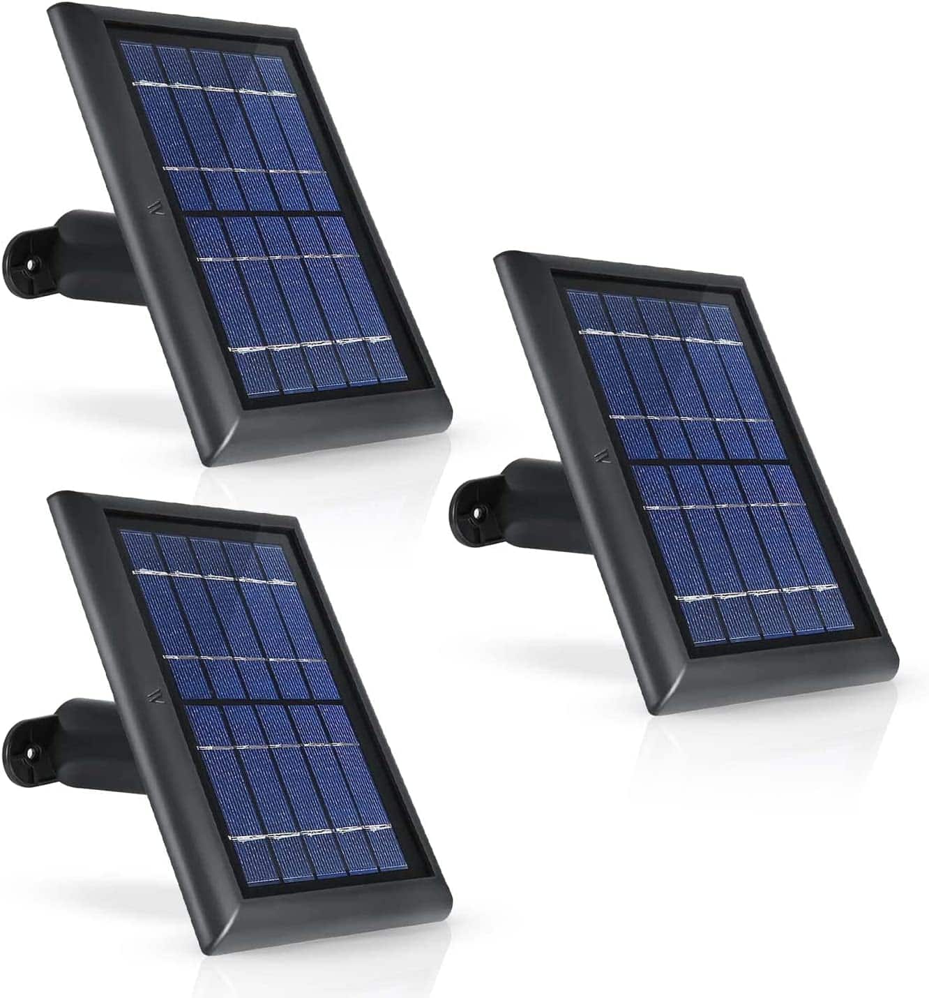 Front. Wasserstein - Mountable Solar Panels for Arlo Essential and Essential XL Spotlight Security Cameras (3-Pack) - Black.