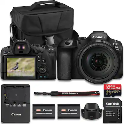 Canon BAI MEM COLOR RF24-105mm EOS LENS F4 L IS R6 CANON k !II USM Q INFO : MT mm I E o EOS R6 Mark .Il ca SanDisk Extreme PRO 64 GB XC 1 V30 A1 CHARGE a 50 75 100% aE Canon Canon LP-F6P Canon EP-E6P i SanDisk microSD microSDHC ADAPTER microSDXC
