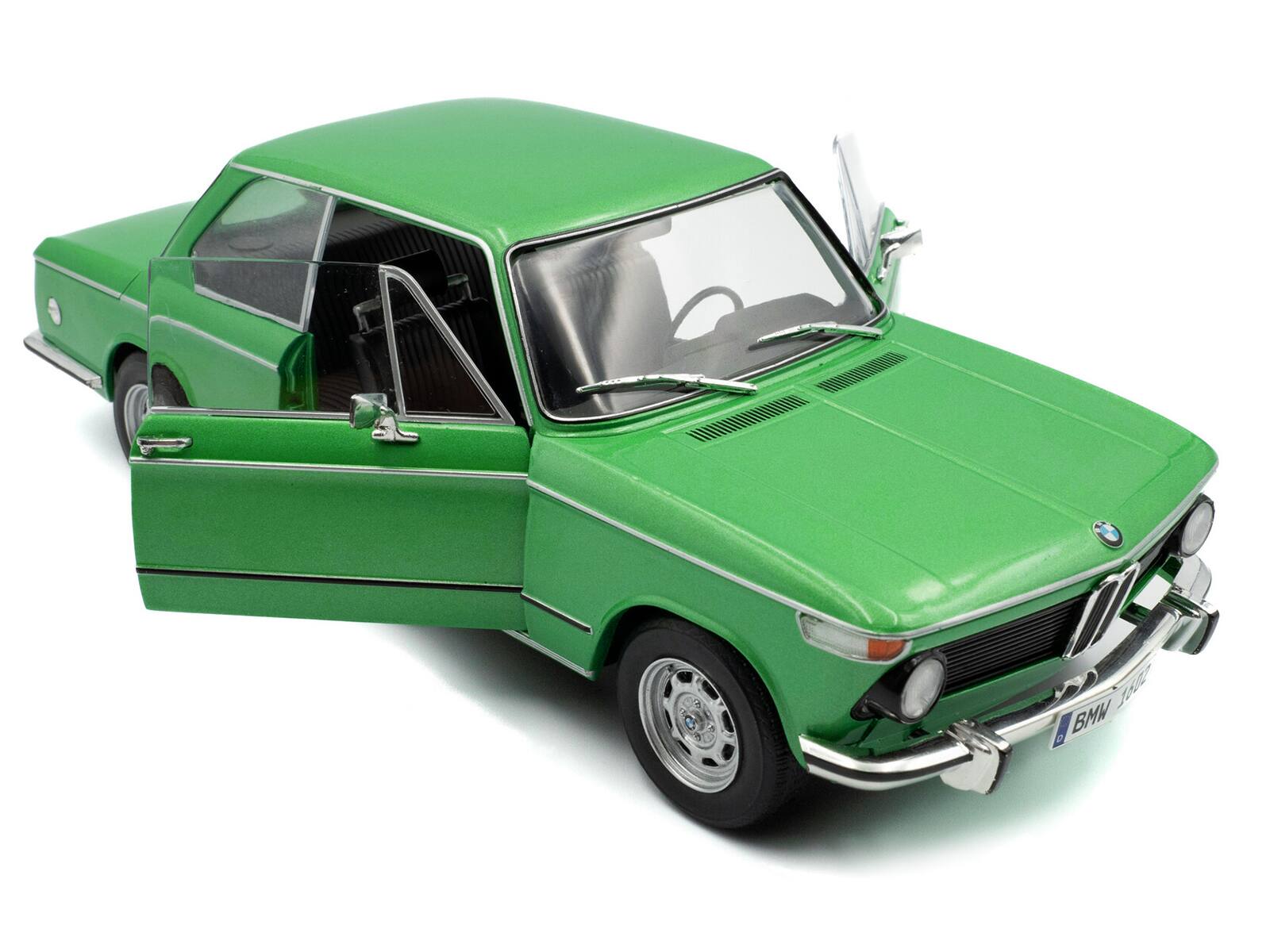 Alt View 1. Solido - 1971 BMW 1602 Taiga Green Metallic 1/18 Diecast Model Car by Solido.