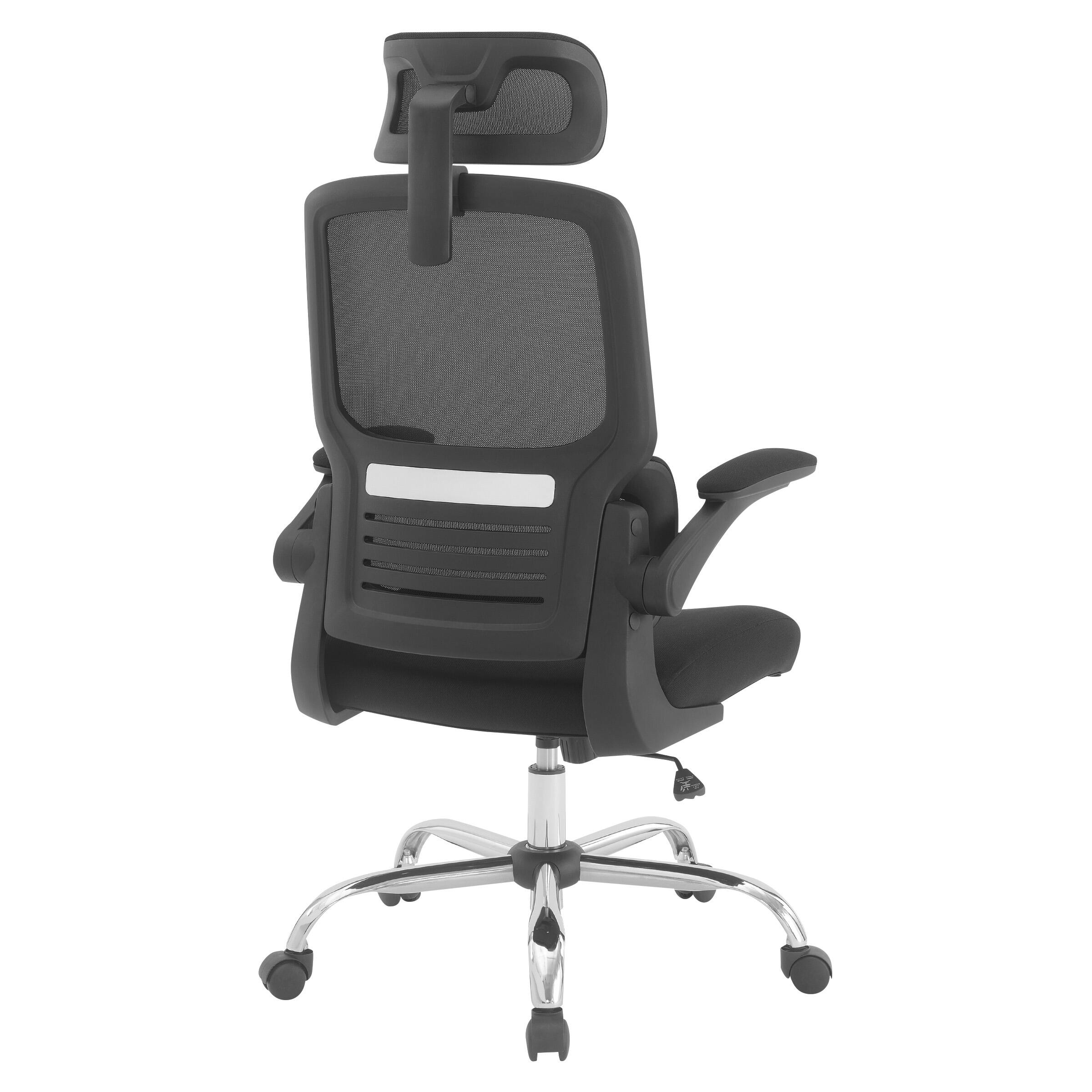 Alt View 11. OSP Home Furnishings - Mesh Back Manager’s Chair with Flip Arms and 2-Way Adjustable Headrest - Black.